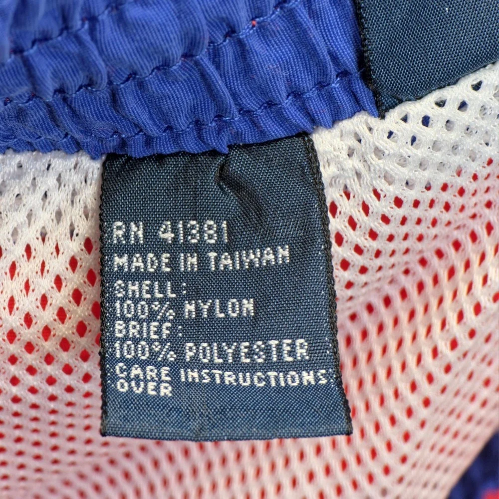 Vintage Polo Ralph Lauren Swim Trunks Men Large Red Nylon Pony Volley Shorts 90s